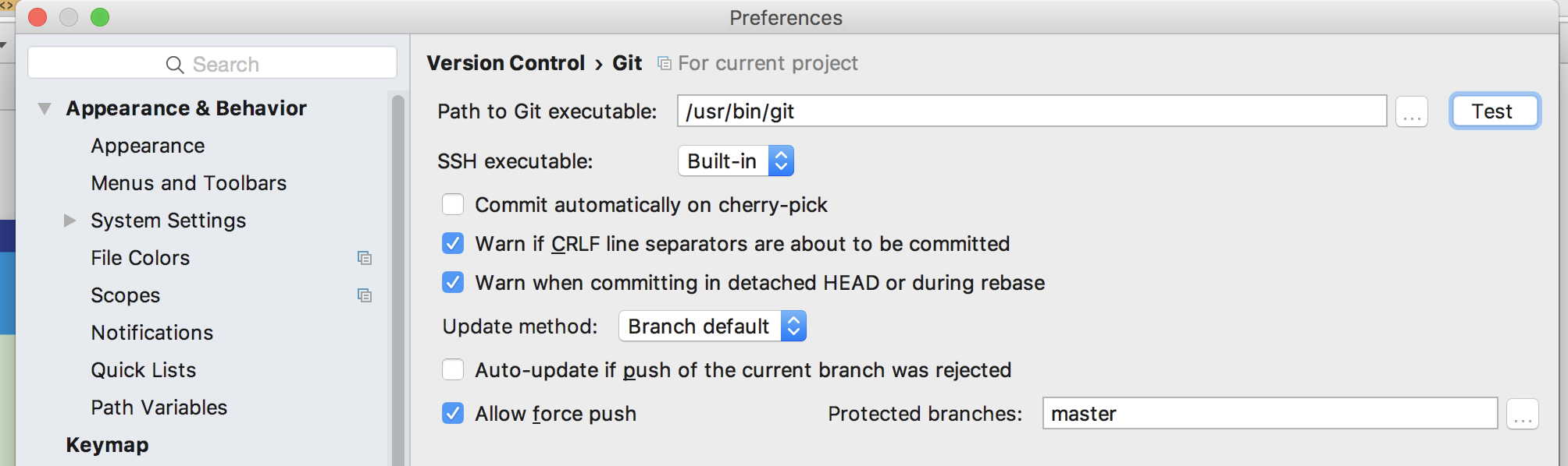 Apple maintains and ship their own fork of Git!