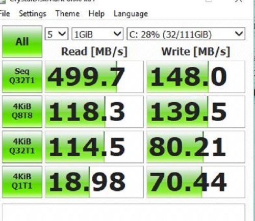 BEFORE: ADATA XM11 SSD read and write speeds