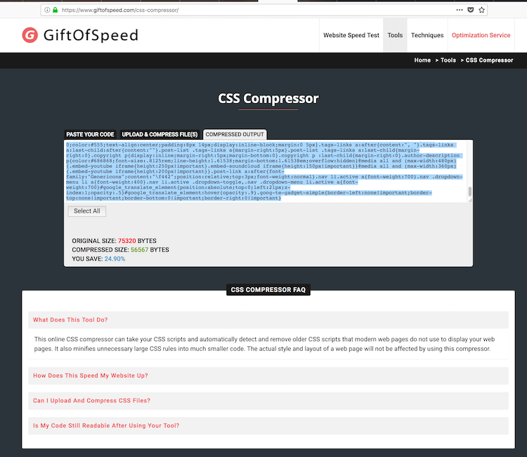 an online JavaScript compressor