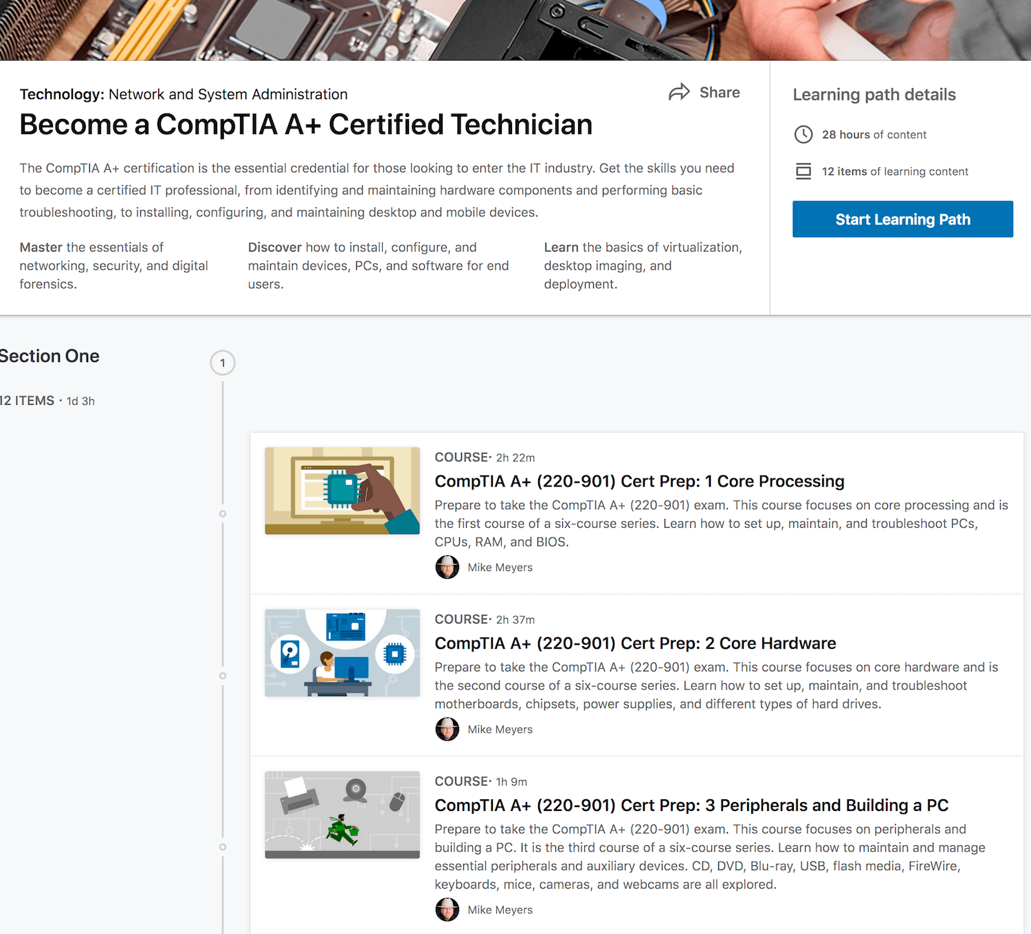  LinkedIn Learning: CompTIA A+ 901-902 1001-1002