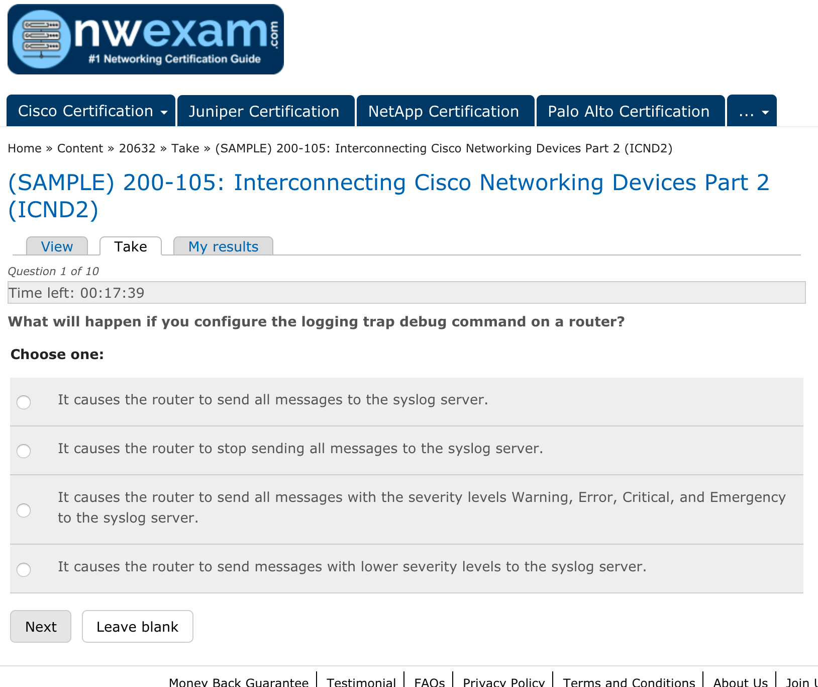 nwexam.com and its basic Interconnecting Cisco Networking Devices Part 2 certification questions