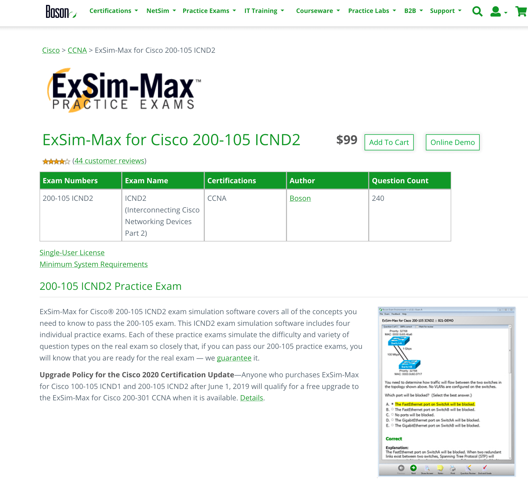 ExSim-Max for Cisco 200-105 ICND2  best value