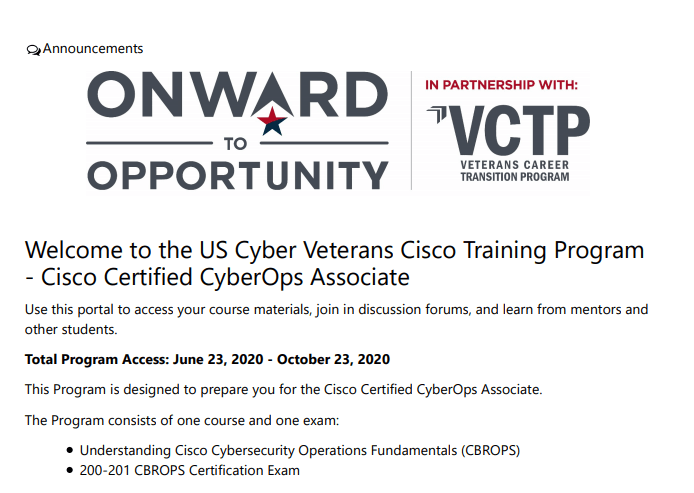 FREE Cyber Security Training & Certification for Veterans