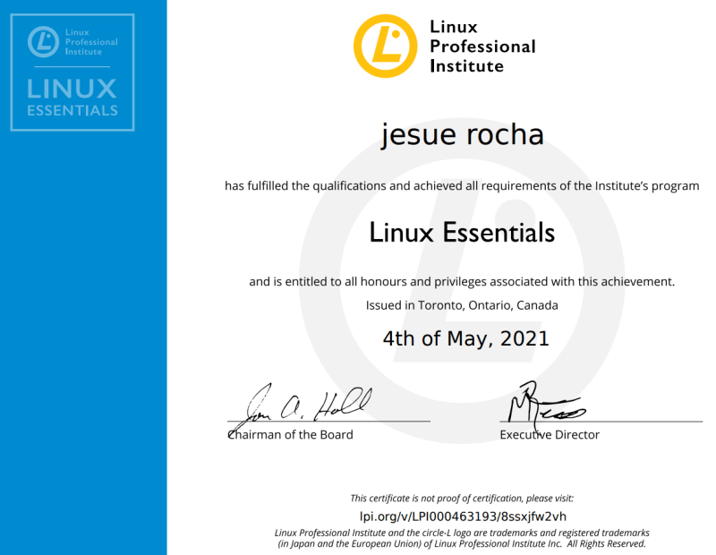 LE-1: Linux Essentials 010-160 certificate